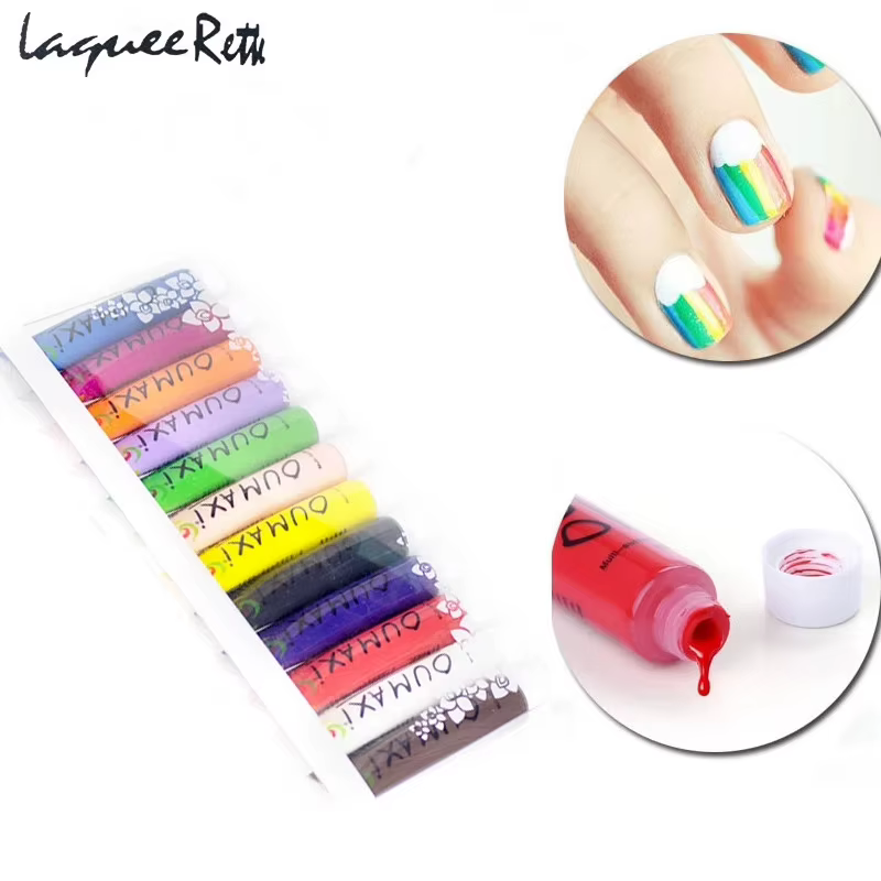 12 pièces/boîte peinture acrylique pour ongles Gel multicolore