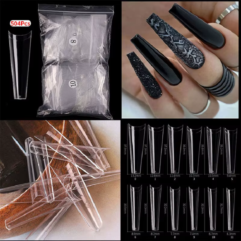 Faux ongles en forme de cercueil français