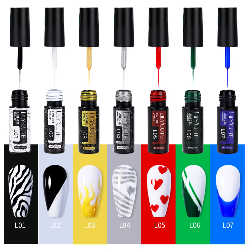 LILYCUTE Liner Gel vernis à ongles français UV LED peinture Gel Nail Art Design magnifique paillettes couleur bricolage