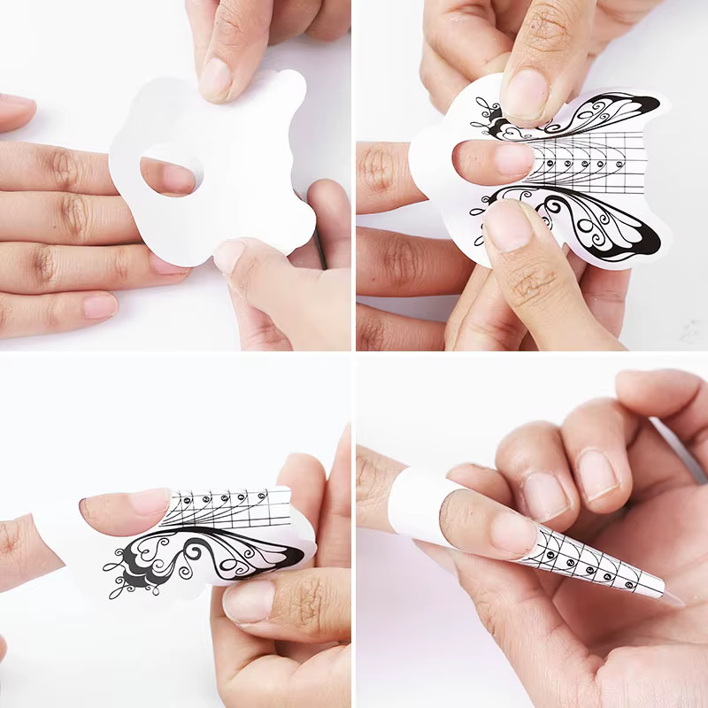Rouleau de 100 pièces de formes d'ongles en gel acrylique