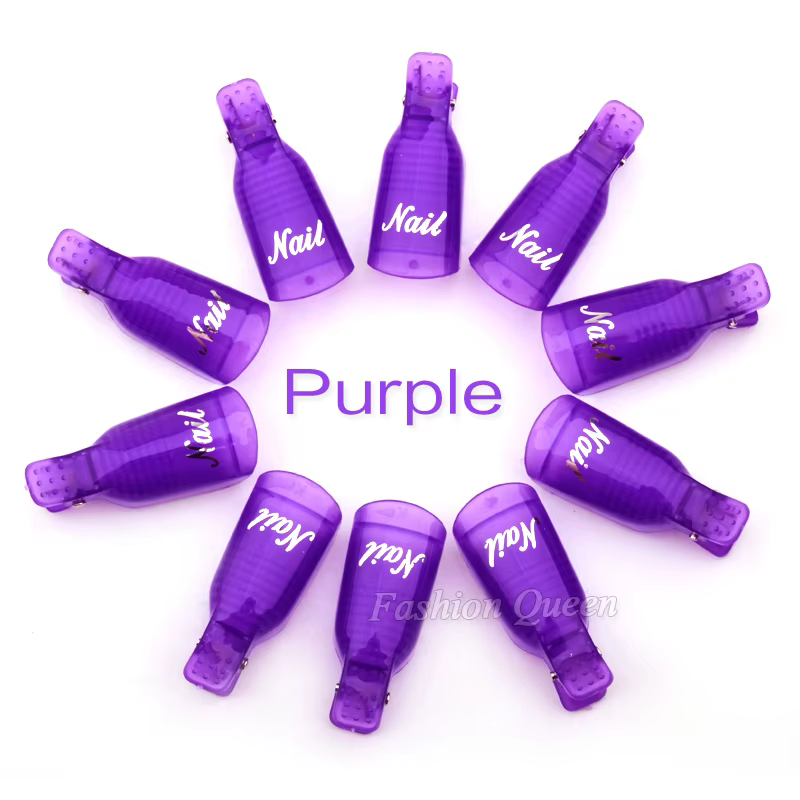 10 pièces/ensemble portable acrylique Nail Art tremper le capuchon pince UV Gel dissolvant de vernis outils d'emballage