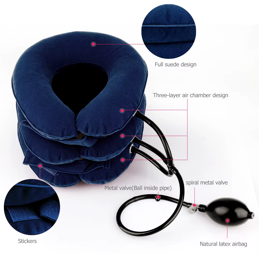 Dispositif de Correction médicale de Traction cervicale, Support Cervical, correcteur de Posture, civière de cou, collier gonflable de Relaxation