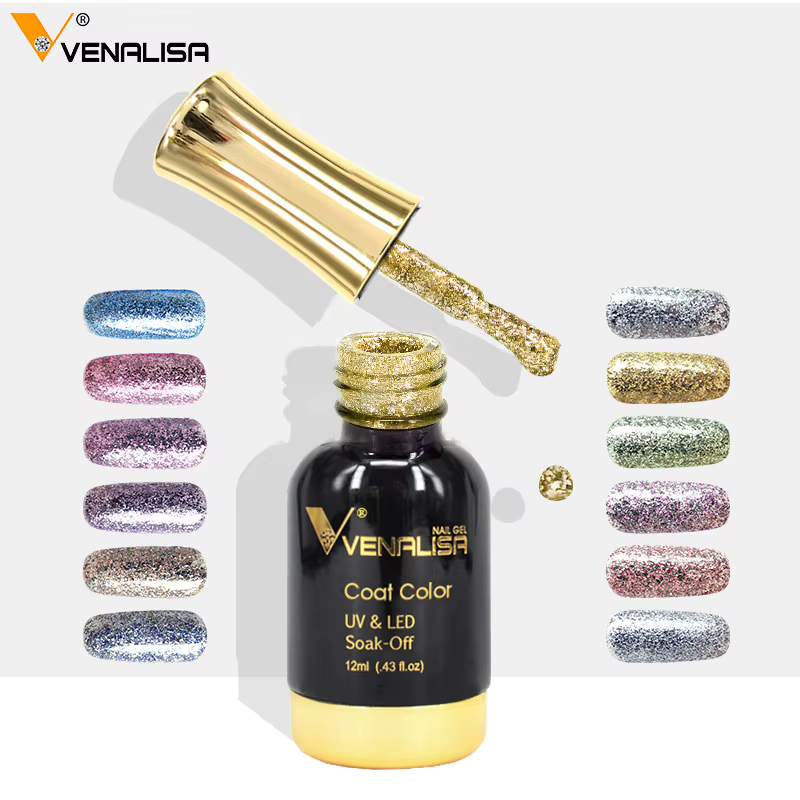 Venalisa vernis Gel Super couleur 12ml diamant brillant paillettes