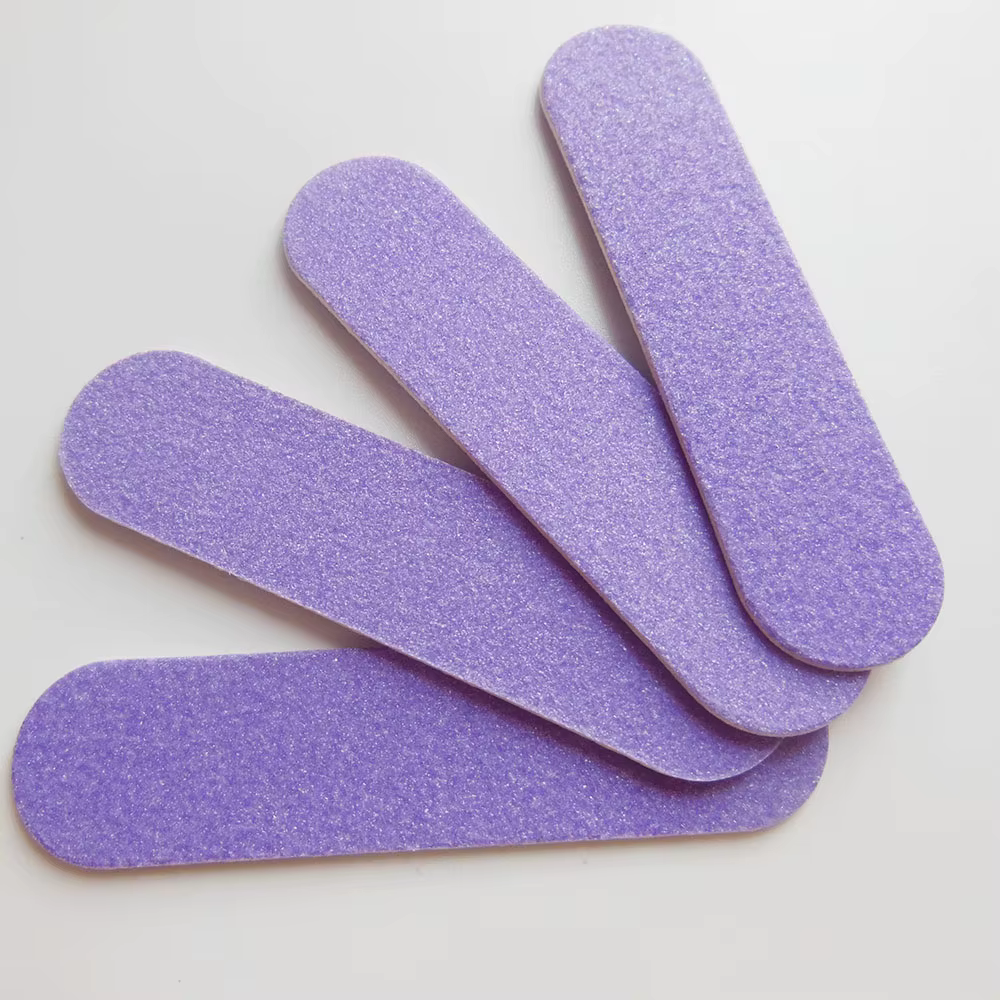 100 pièces de mini-limes à ongles violettes en bois