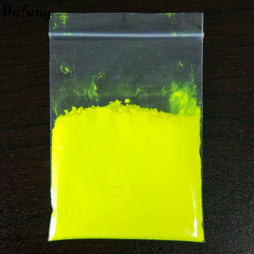 (Brillant sous la lumière UV) 10gr couleur jaune poudre fluorescente phosphore Pigment pour peinture impression savon