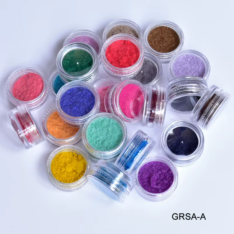 24 couleurs/ensemble flou flocage velours ongles paillettes poudre Pigment
