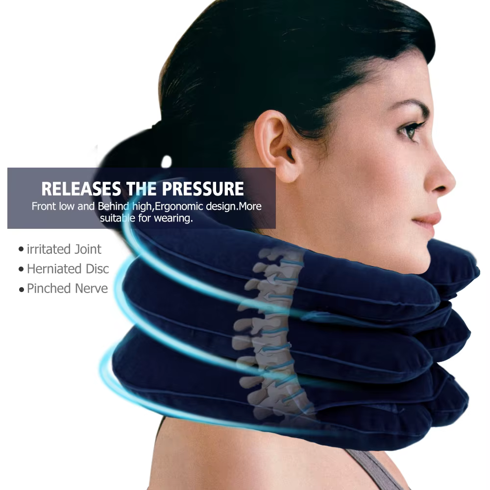 Dispositif de Correction médicale de Traction cervicale, Support Cervical, correcteur de Posture, civière de cou, collier gonflable de Relaxation