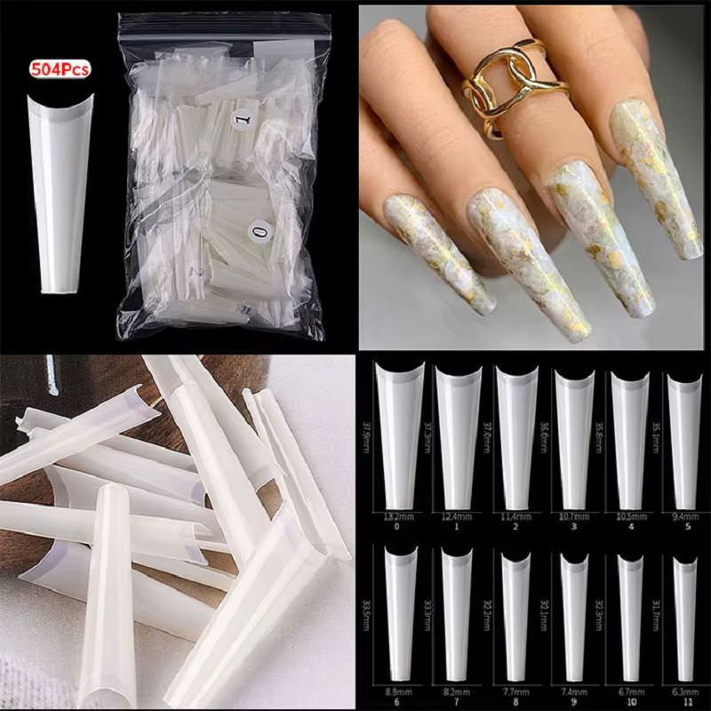 Faux ongles en forme de cercueil français
