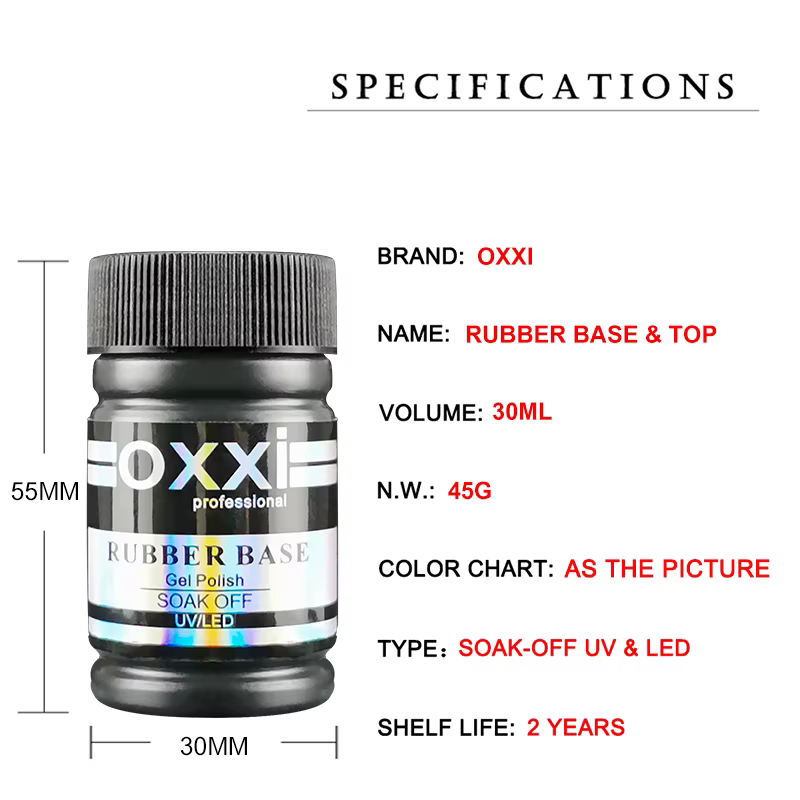 OXXI 30ml Base semi-permanente et couche de finition pour vernis à ongles Gel Nail Art
