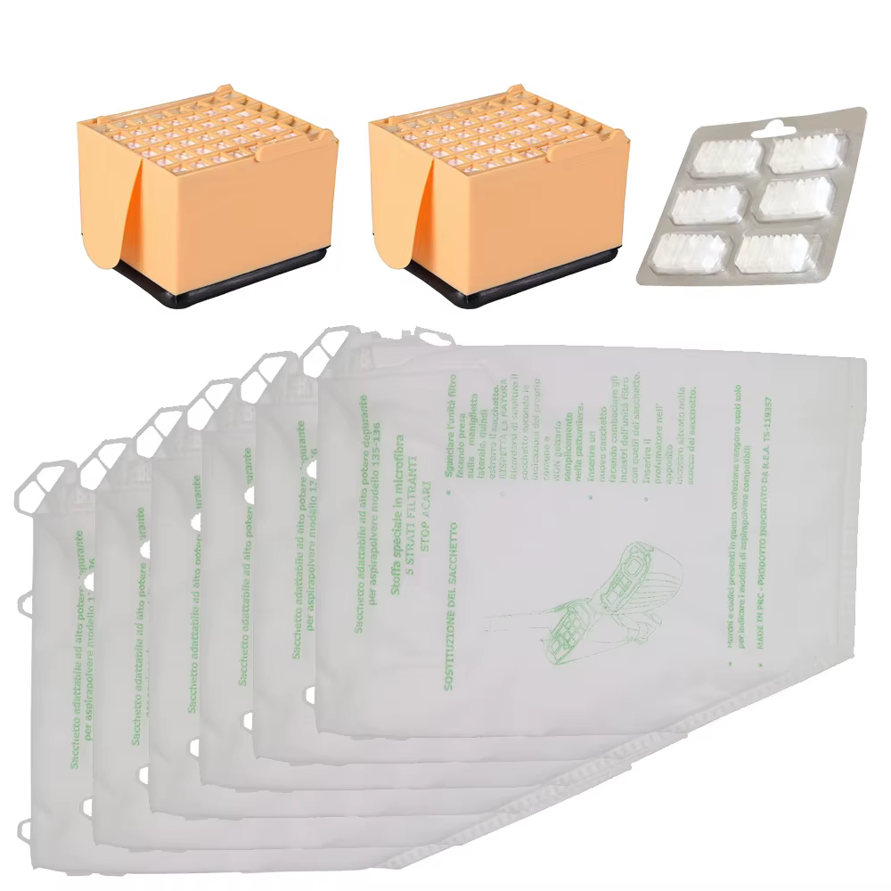 Kit d'accessoires pour Vorwerk Kobold VK135 VK136, sacs à poussière pour aspirateur Vorwerk + microfiltres hygiéniques + Profumin