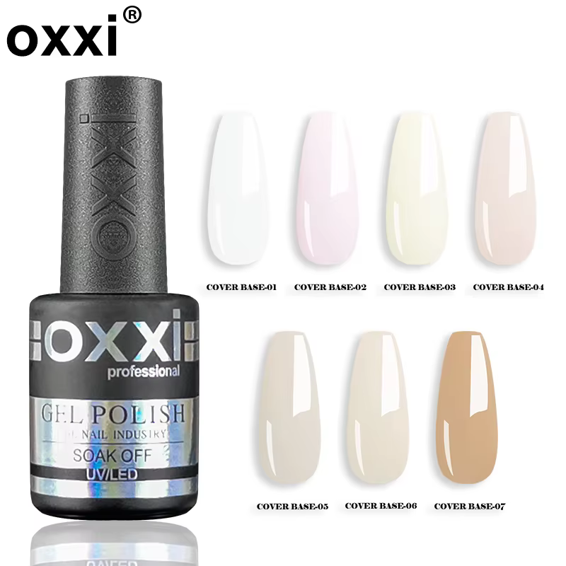 OXXI 10ml Base Naturelle pour Vernis Gel Semi-Permanent Nude Caoutchouc Gellac Ongles Art Couleur Gelée UV