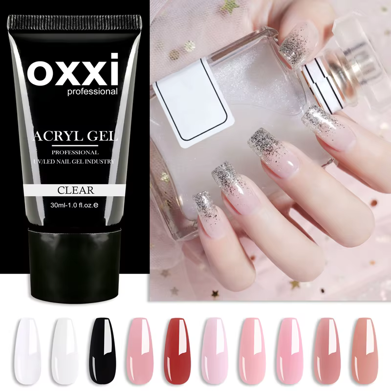 OXXI 30ml Gel acrylique Semi-permanent Poly ongles Gel manucure rapide facile Gel pour Extension uv led constructeur