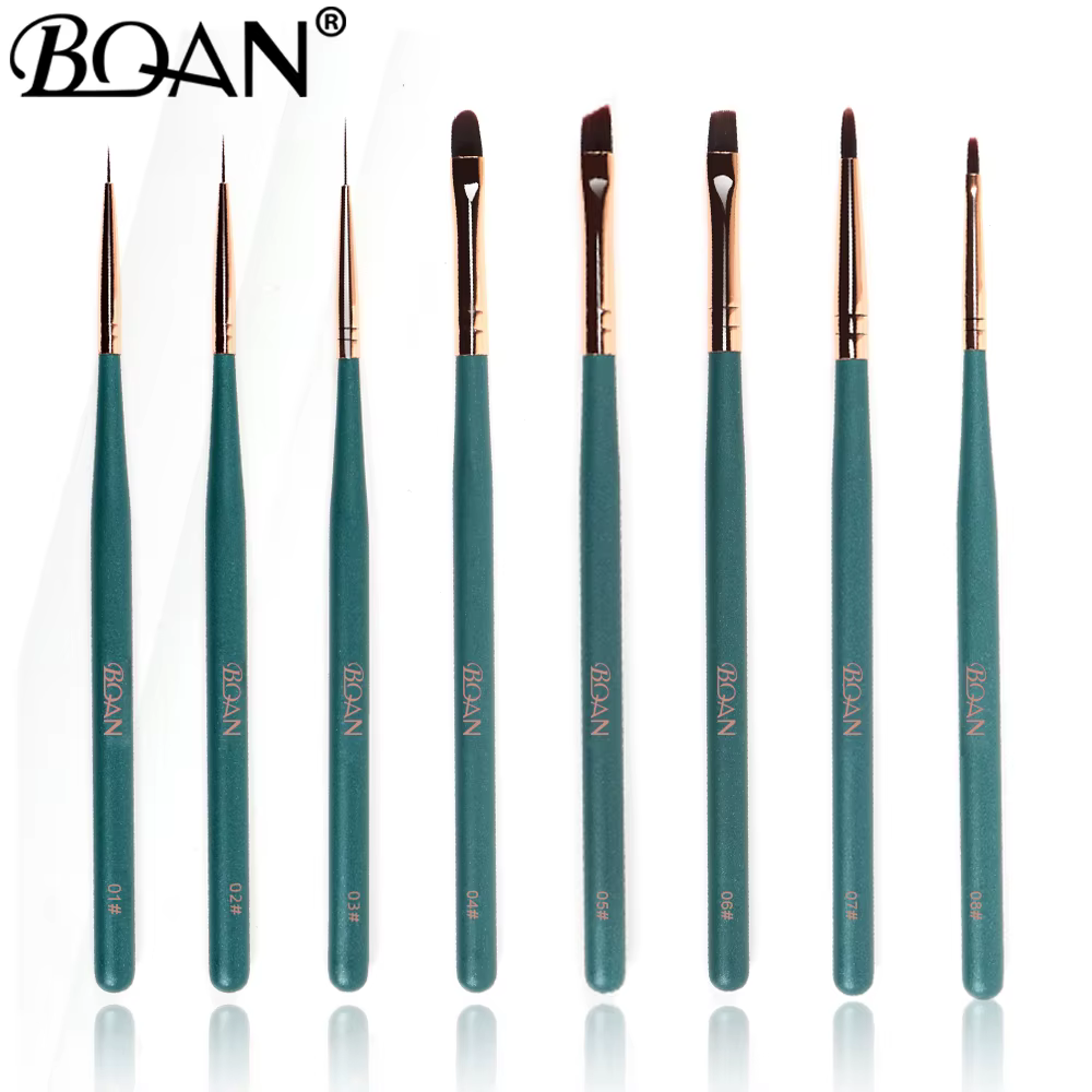 Pinceau de peinture pour nail art BQAN avec capuchon métallique