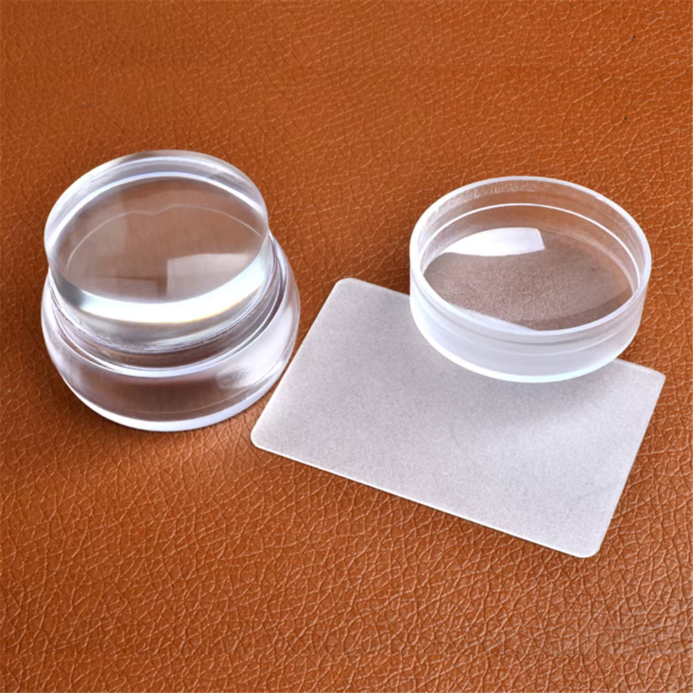 Tampon rond en Silicone Transparent Stemple Do Paznokci pour la décoration des ongles mode bricolage timbre