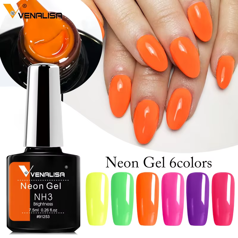 Venalisa nouveau 7.5ml néon Gel Nail Art manucure tremper Camouflage naturel couleur nue Silicone vernis à ongles laque