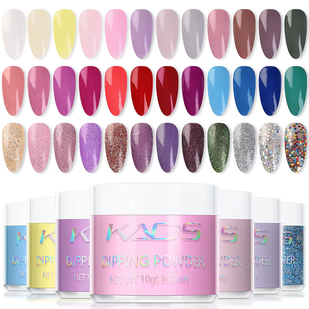 KADS trempage poudre à ongles nu coloré Dip Nail Art paillettes