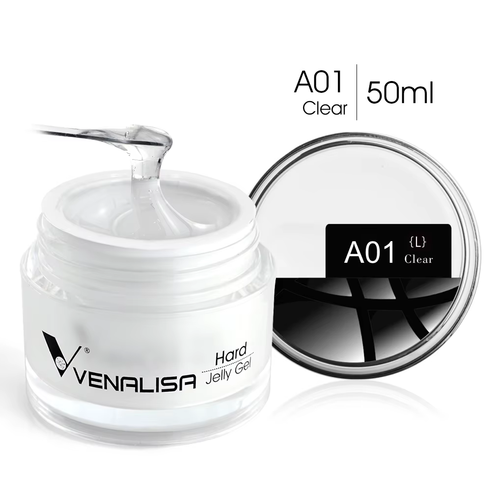 VENALISA 50ml Gelée Transparente Rose Nude Camouflage Gel UV LED Polygel pour Extension d'Ongles Nail Art Manucure Acrylique
