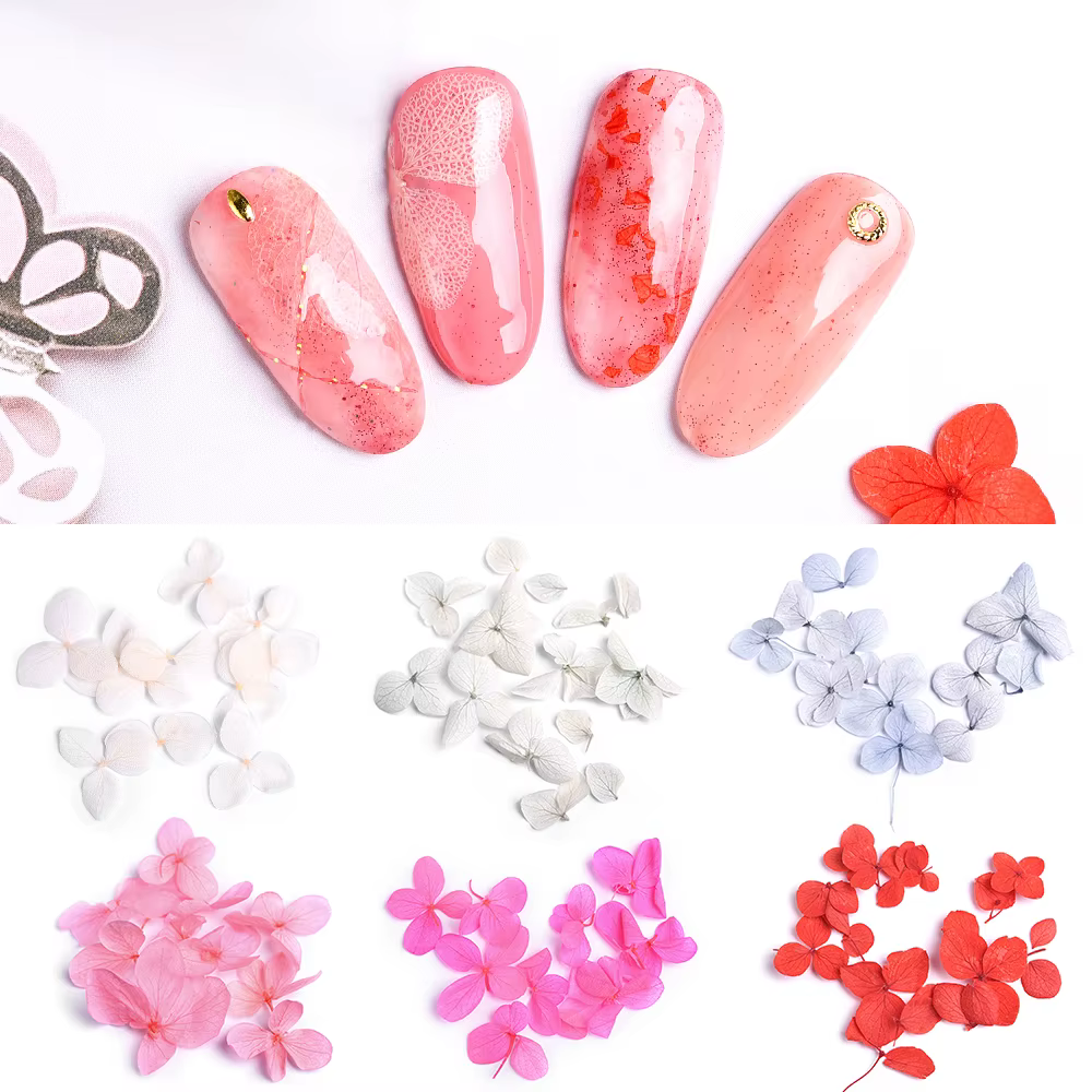 Fleurs séchées en 3D pour décoration des ongles
