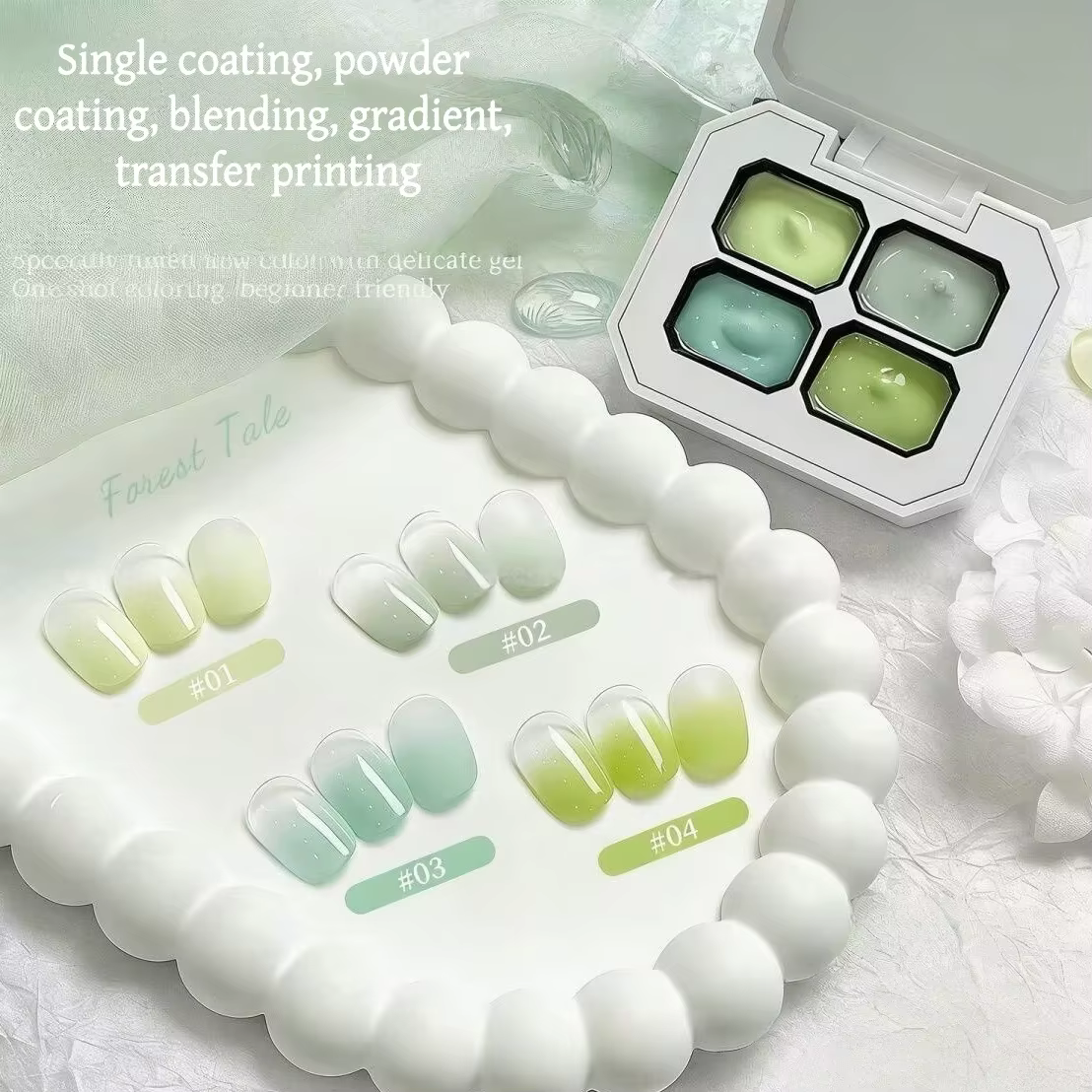 Gel à ongles quatre couleurs pour le printemps et l'été