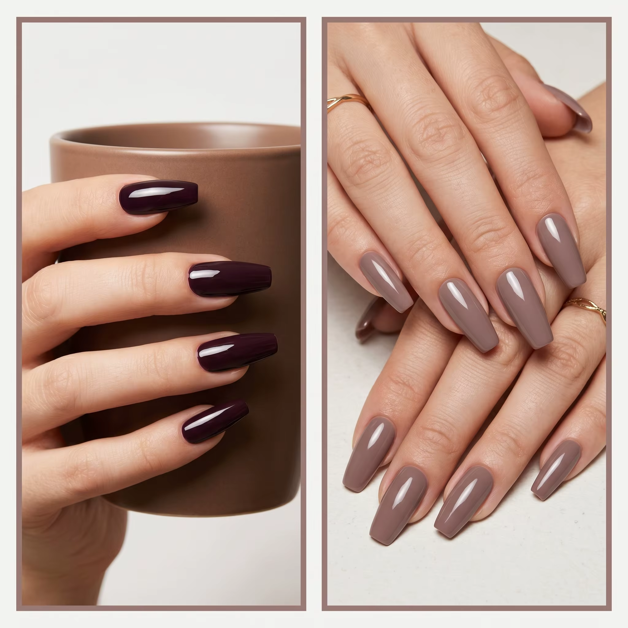 Ensemble de vernis à ongles vintage rouge-brun 6 couleurs