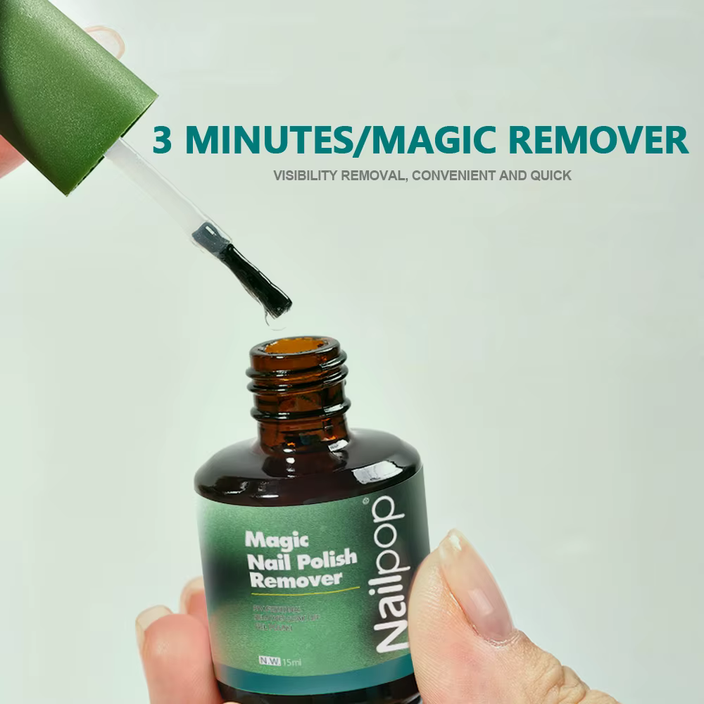 NAILPOP magique Gel dissolvant de vernis ongles conseils tremper UV/LED nettoyant couche de finition fonction Gel supprimer rapide 3-5 minutes enlever outils 15ml