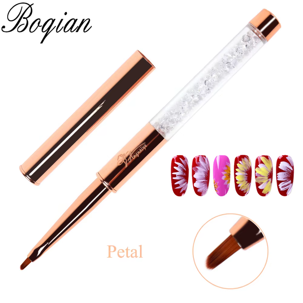 BQAN pinceau à ongles pétale de marbre perle acrylique Nail Art Liner brosse lignes françaises grille fleur peinture dessin stylo manucure outils