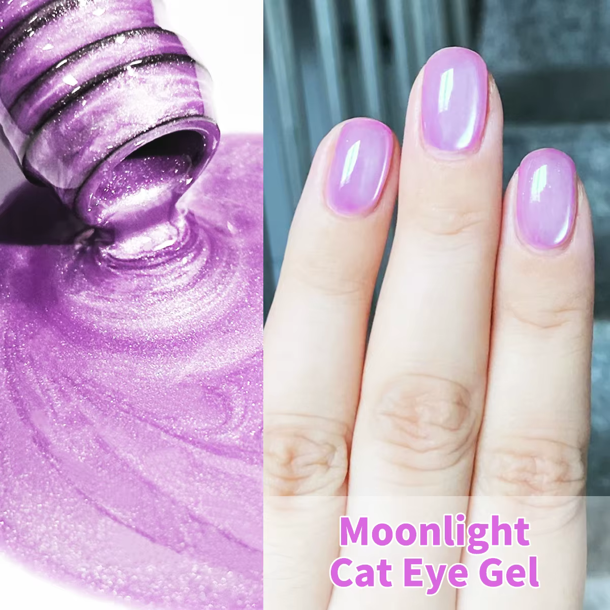 Vernis à ongles gel œil de chat au clair de lune blanc