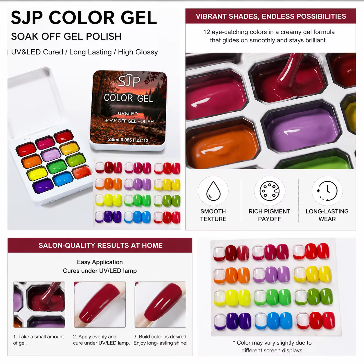 Ensemble de gels colorés SIP