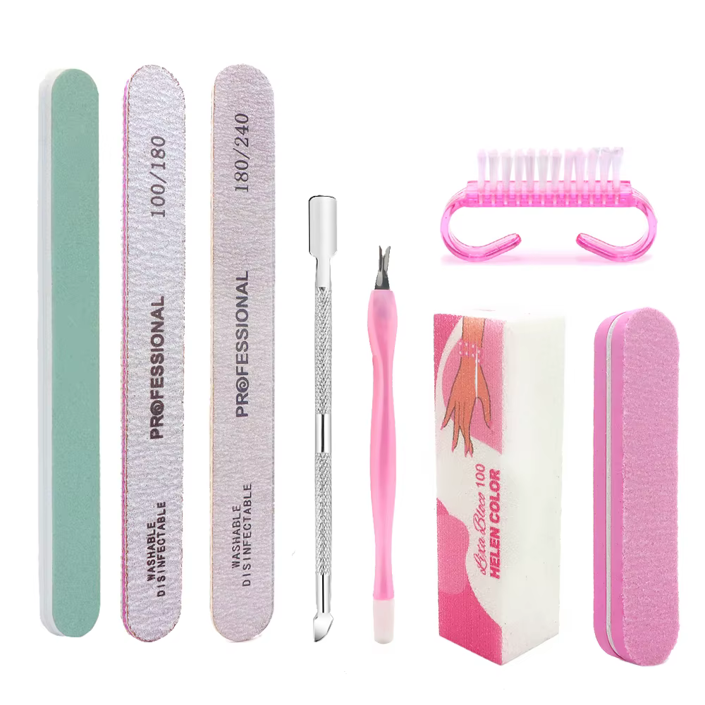 Kit d'outils de manucure et pédicure professionnel 8 pièces/ensemble : lime à ongles