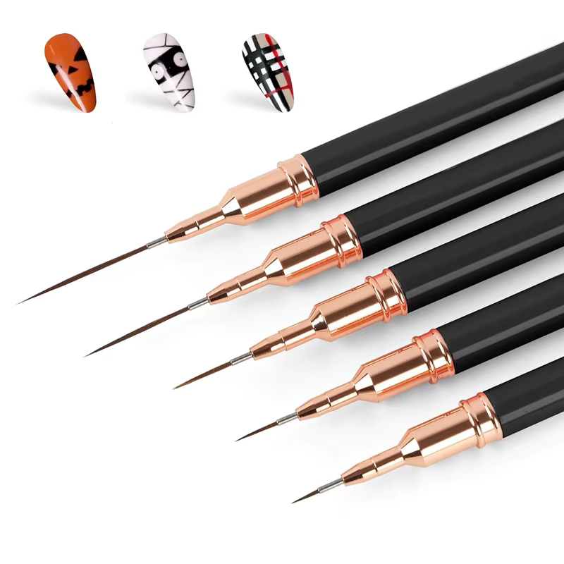 5 pièces professionnel Nail Art doublures rayures pinceaux outil Ultra-mince ligne détail dessin peinture