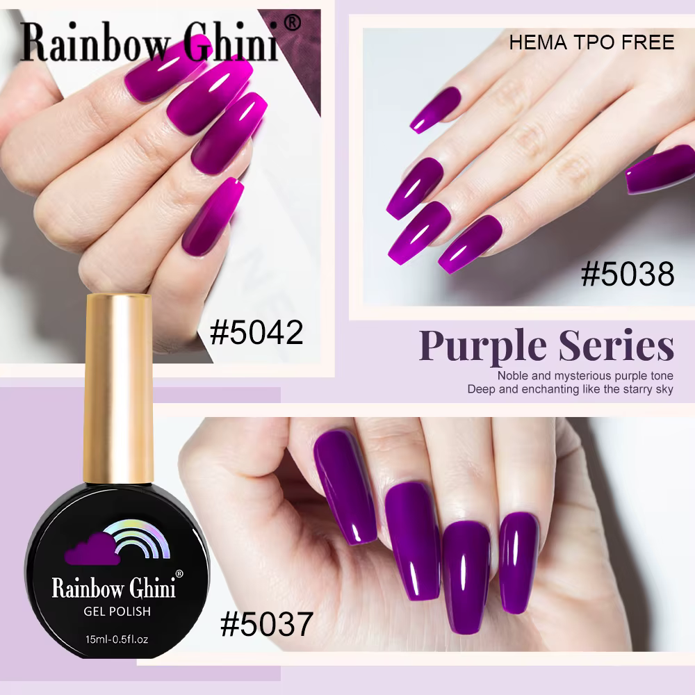 RG 15ml 17 couleurs série violette vernis à ongles Semi-permanent riche Violet