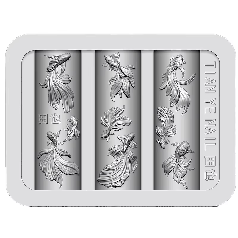 Lotus sculpté tridimensionnel 3D avec ongles de poisson