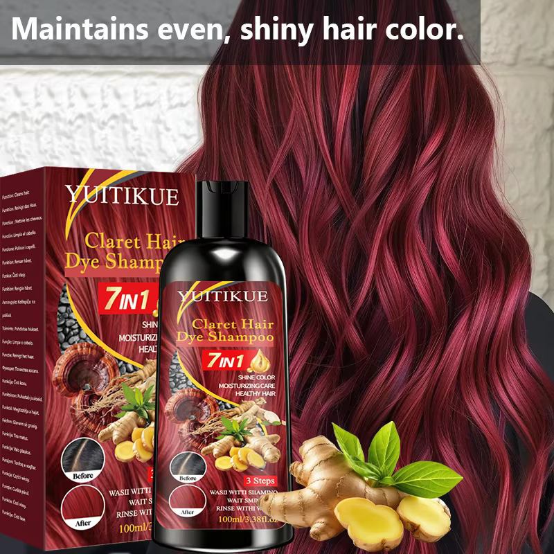 YUITIKUE 7 en 1 Shampooing Colorant Hydratant Brillant Nettoyant et Nourrissant pour Cheveux 100ml