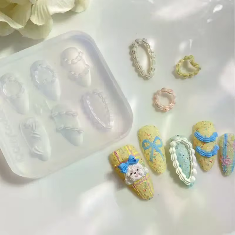 Silicone gâteau crème Art bricolage manucure 3D sculpture bijoux ongles moule conception