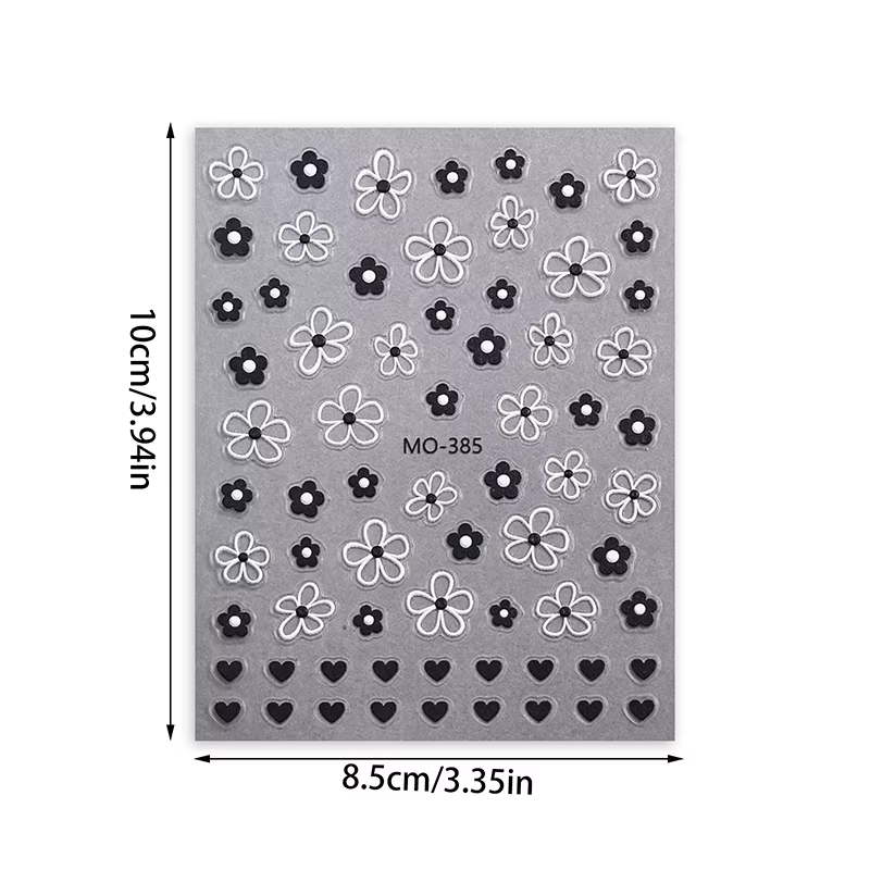 Autocollants pour ongles 3D en fleurs
