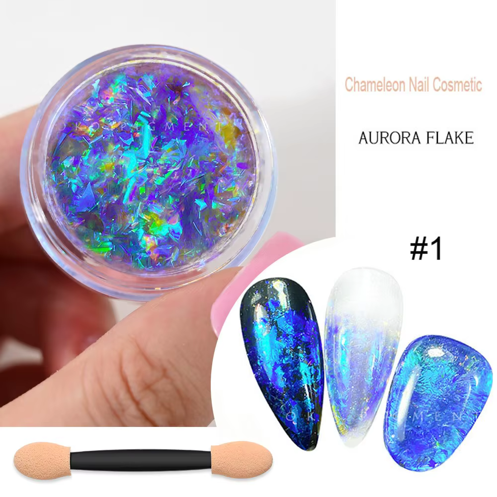 Poudre à ongles holographique