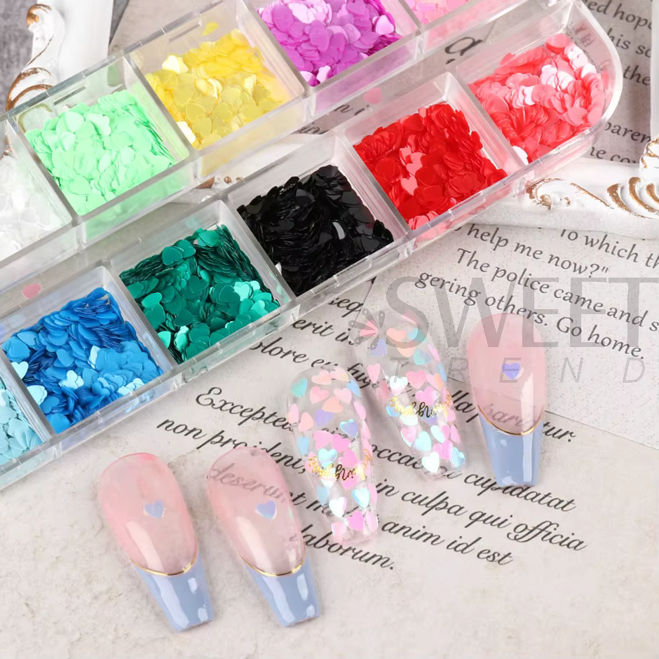 Paillettes en Forme de Cœur d'Amour pour Décoration