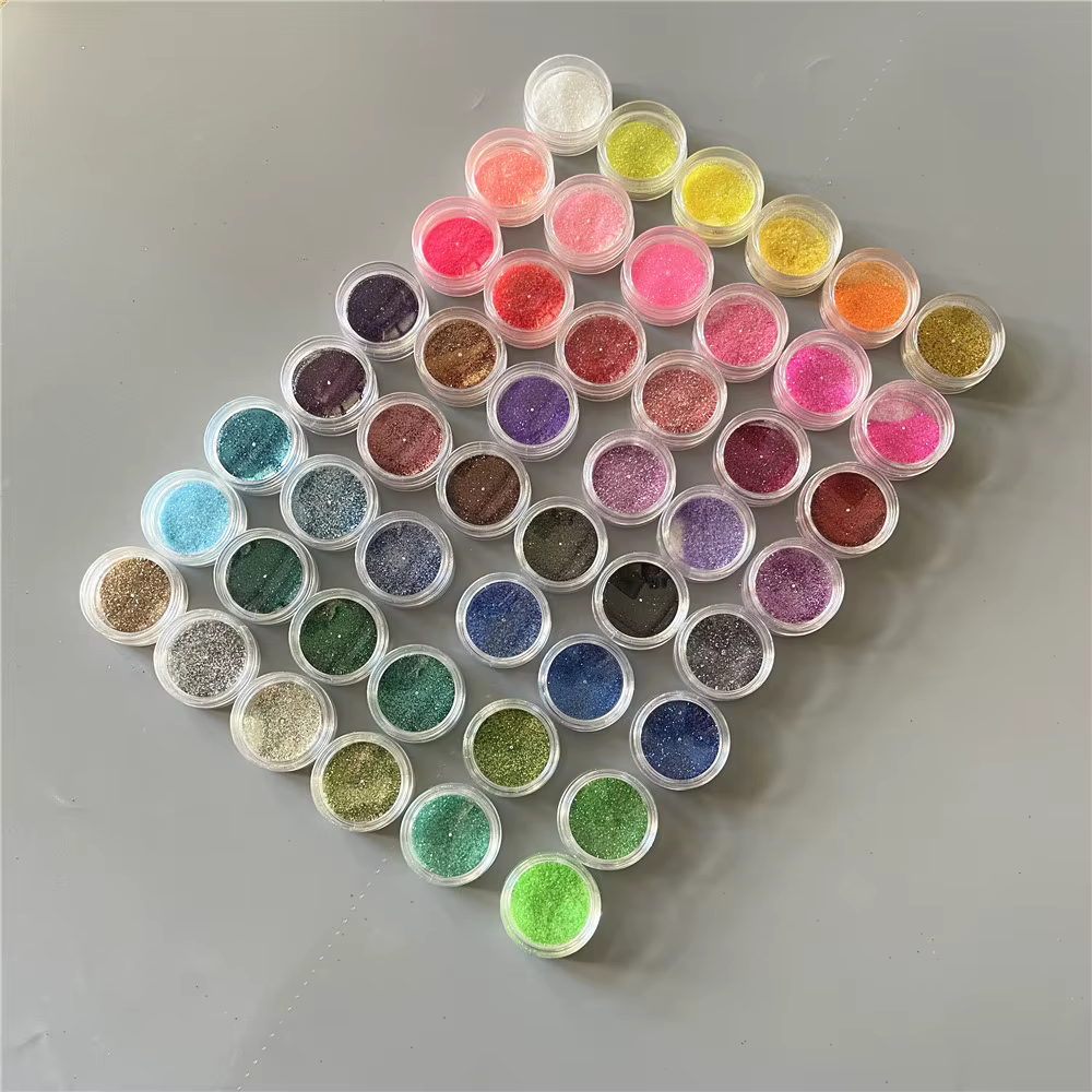 24/48 couleurs Laser ongles paillettes Chrome poudre