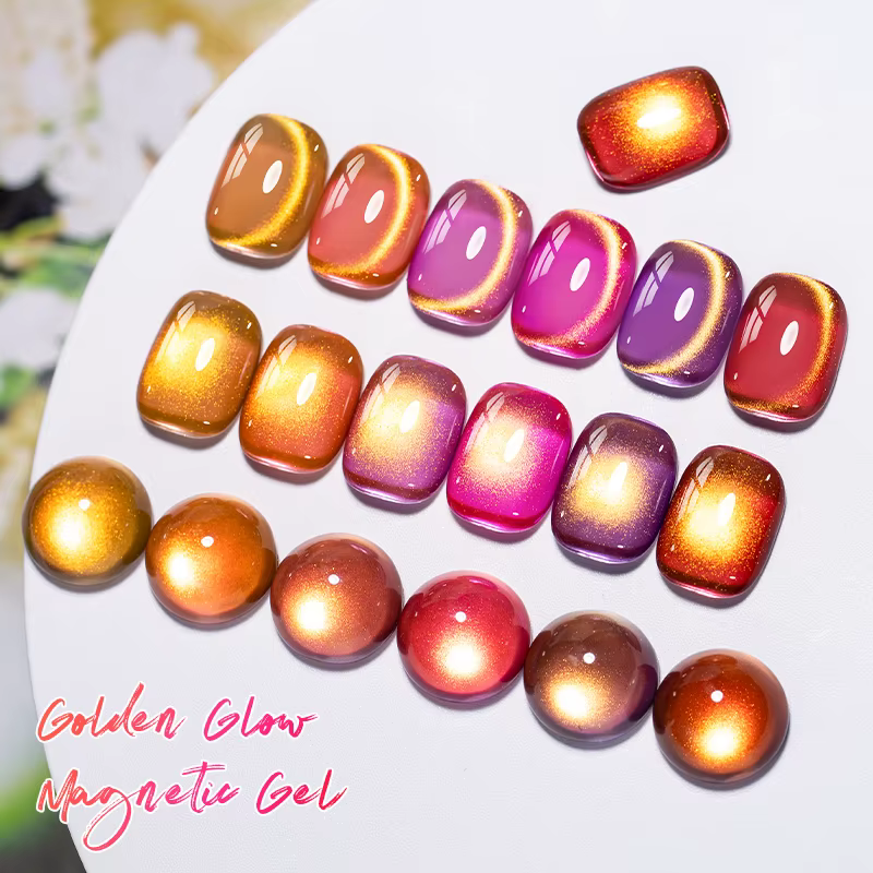 Vernis Gel magnétique chat brillant doré