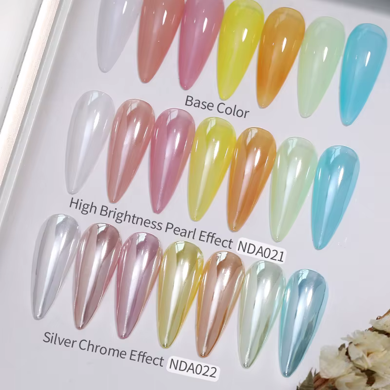 NICOLE DIARY – poudre à ongles en perles blanches brillantes