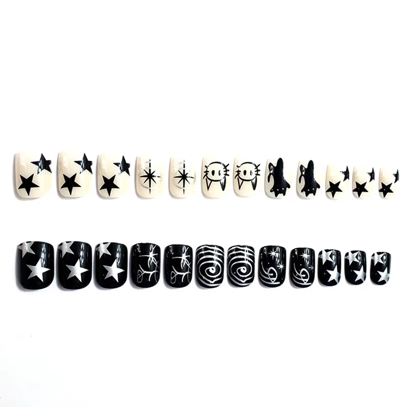 24 pièces de faux ongles carrés pour nail art