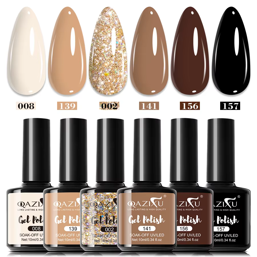 Lot de vernis à ongles gel brun populaire 10 ml