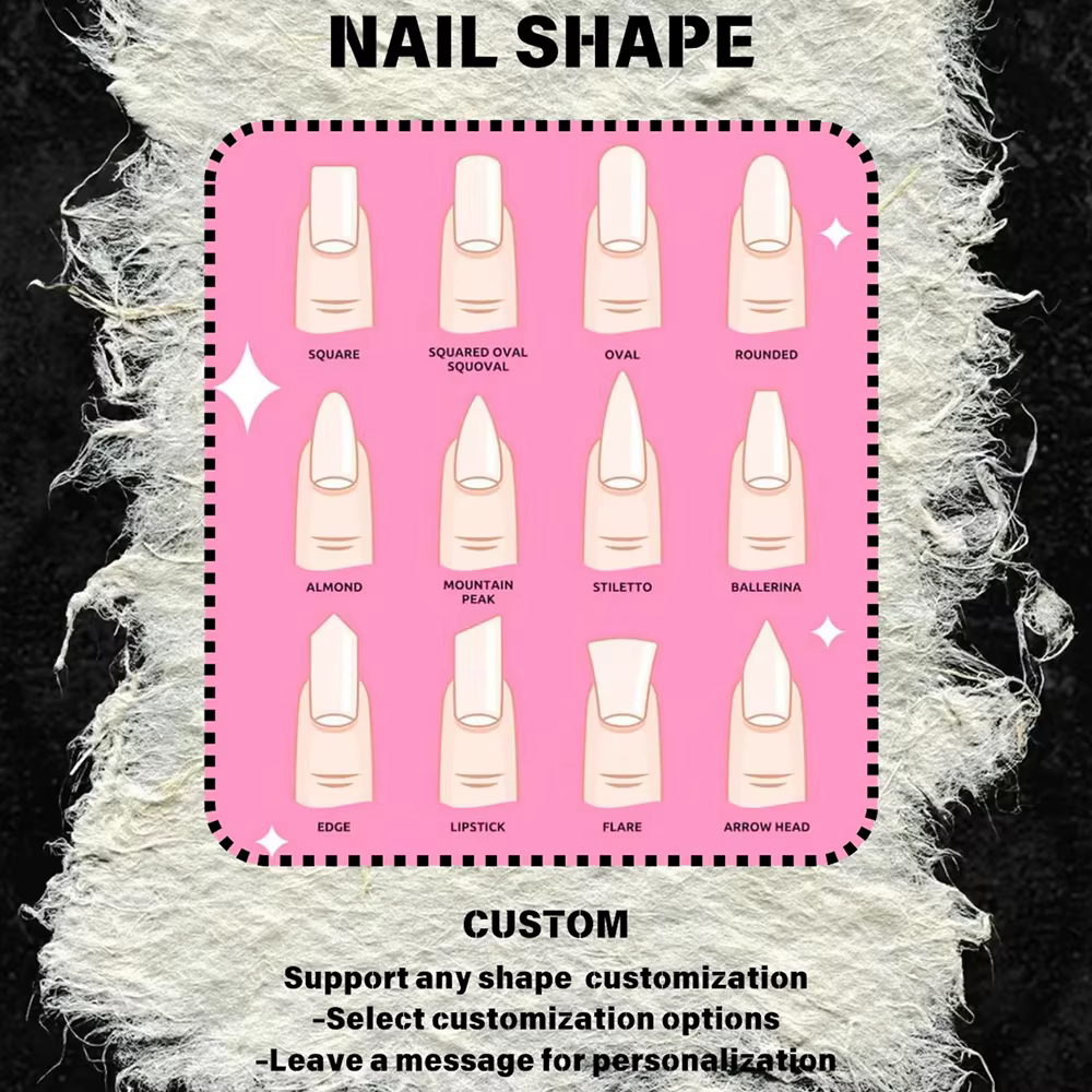 10 pièces/boîte Faux ongles à presser en acrylique