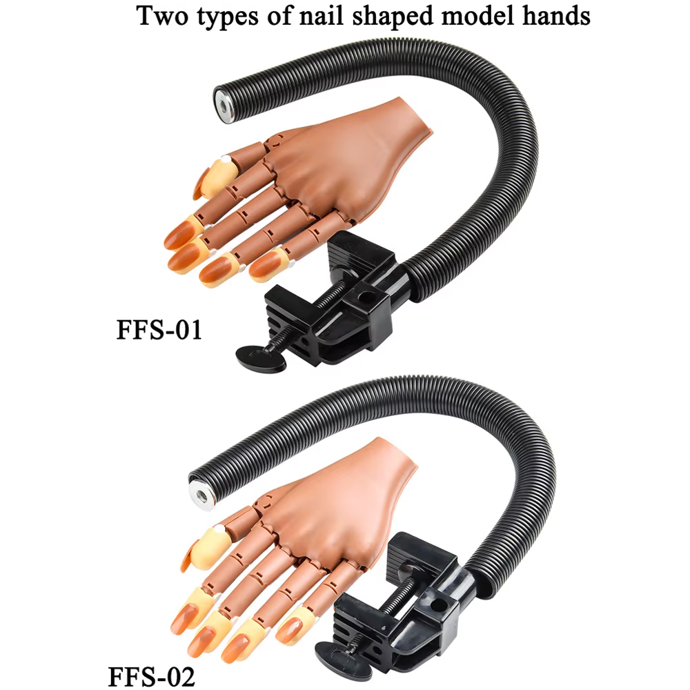 Deux types de mains de mannequin en forme d'ongles - Flexibles et mobiles