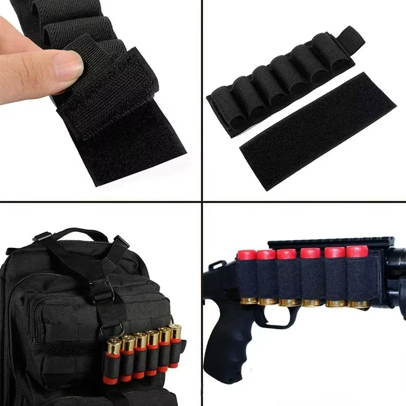 Accessoires de chasse : support de coque de stock pour fusil de chasse à 6 boucles, sac de cartouche de calibre 12, stock de fusil, porte-balle, Velcro