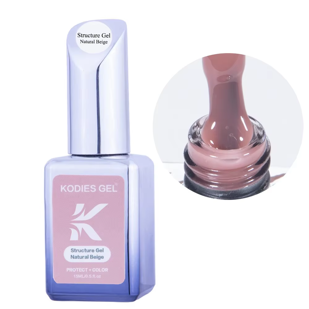 KODIES GEL Base en caoutchouc Gel vernis à ongles naturel Beige 15ML Semi Permanent UV Structure couleur