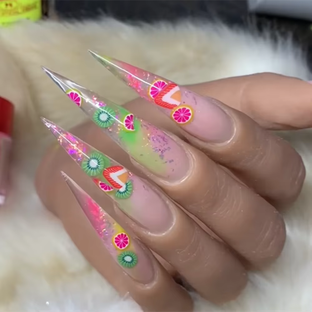 Autocollants 3D en forme de tranches de fruits pour nail art
