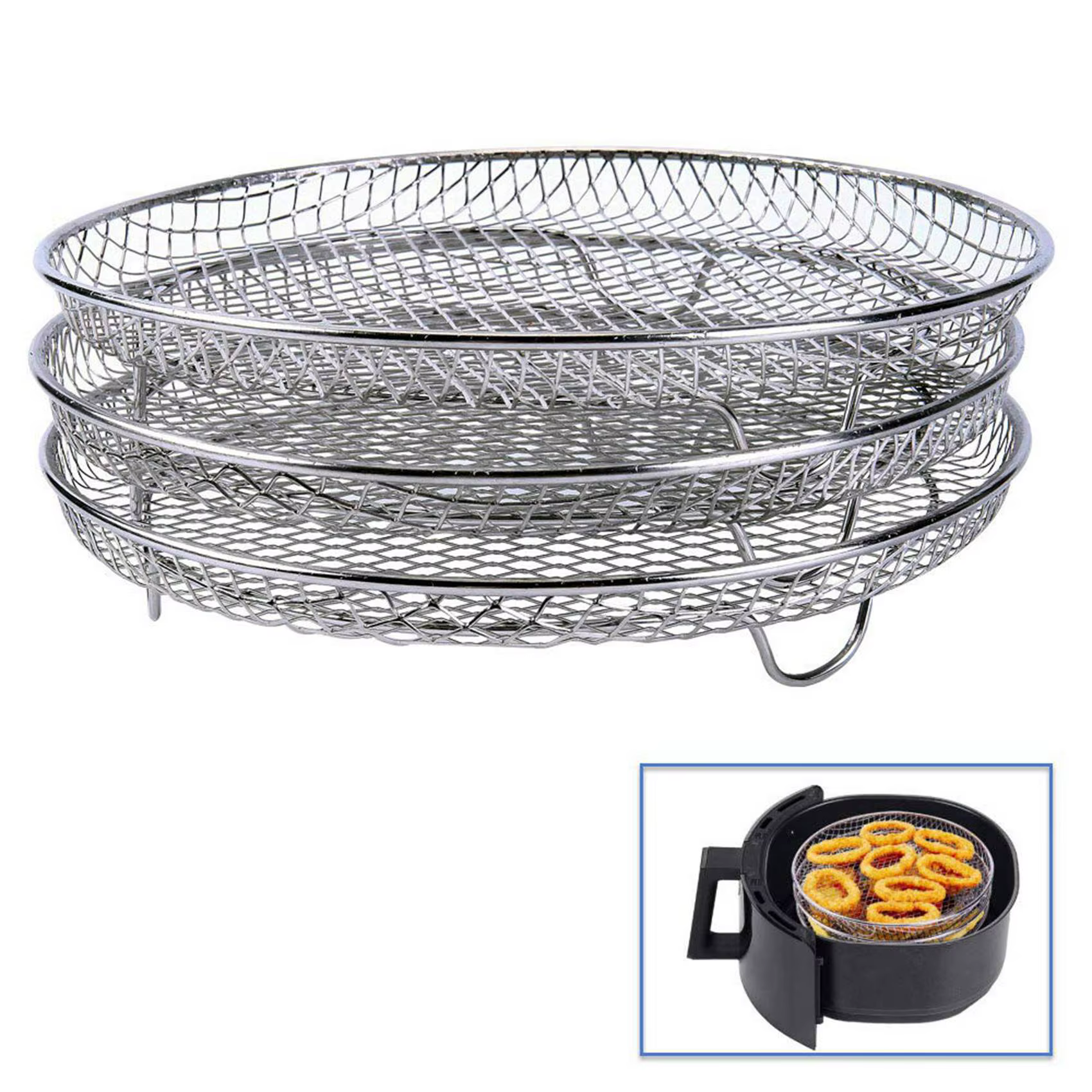 Accessoires de friteuse à Air A98G-6X, trois supports empilables pour friteuse à Air Gowise Phillips USA Cozyna Ninja, support de friteuse à Air