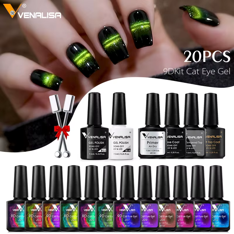 Venalisa – Kit de vernis à ongles en Gel magnétique 9D