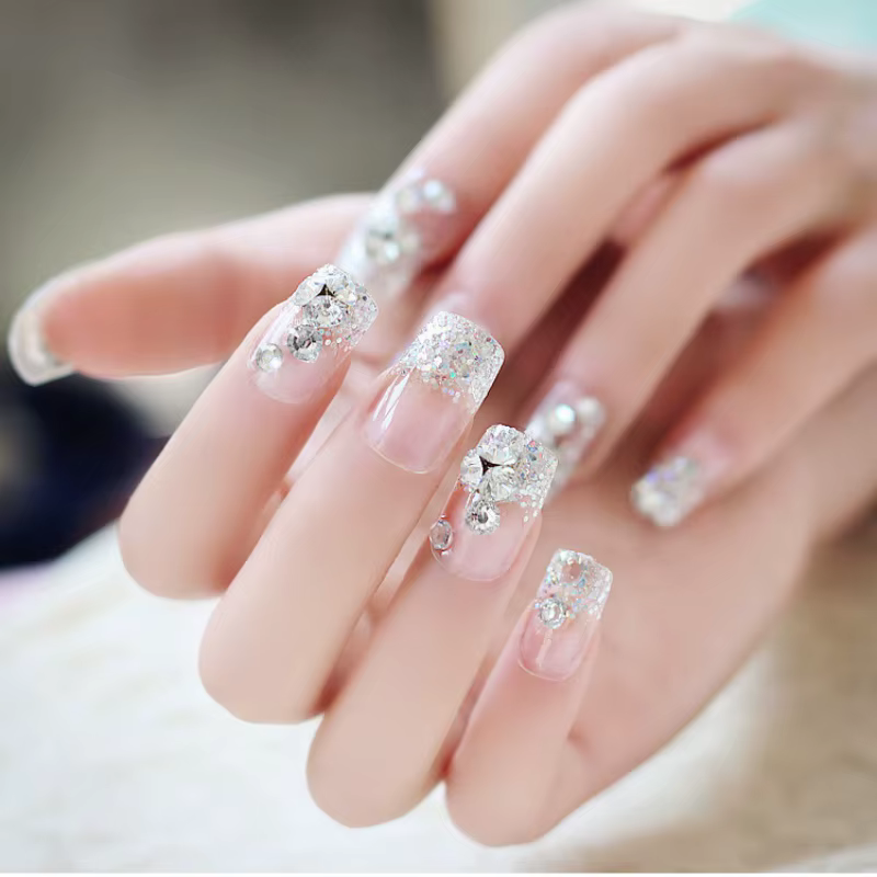 Mélange de paillettes pour ongles en argent pur scintillant